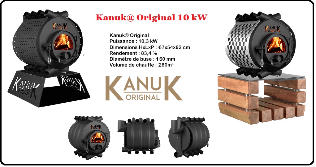 KANUK Original 10kW poêle à bois vendu par distributeur/revendeur France SASU CEPRESI energies-bois