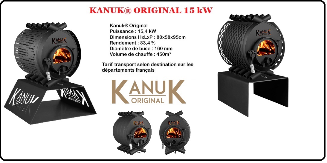 KANUK Original 15kW poêle à bois vendu par distributeur/revendeur France SASU CEPRESI energies-bois