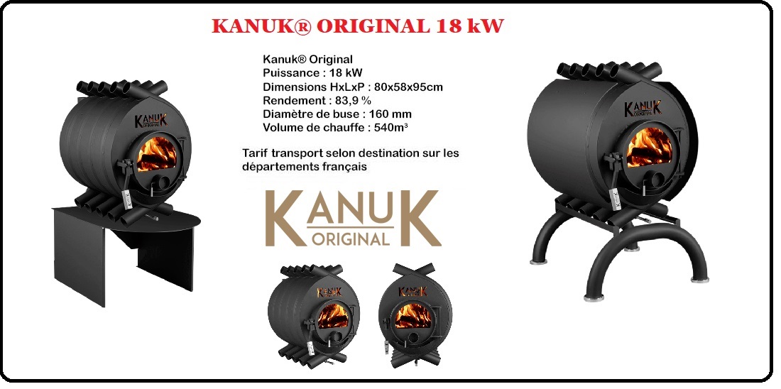 KANUK Original 18kW poêle à bois vendu par distributeur/revendeur France CEPRESI energies-bois