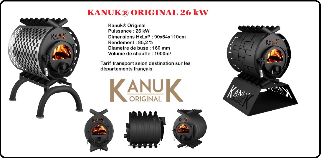 KANUK Original 26kW poêle à bois vendu par distributeur/revendeur France CEPRESI energies-bois