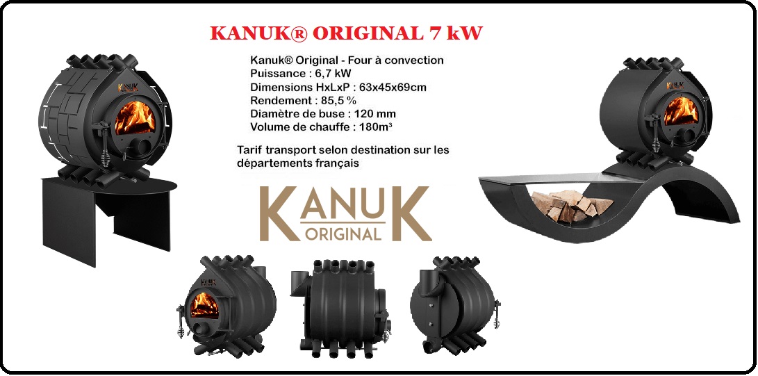 KANUK Original 7kW poêle à bois vendu par distributeur/revendeur France CEPRESI energies-bois