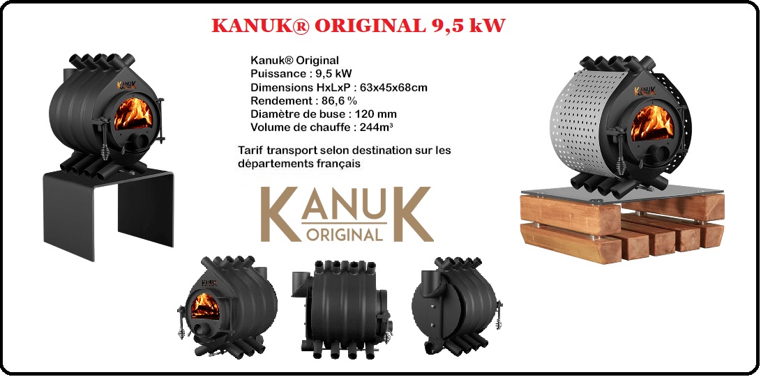 KANUK Original 9,5kW poêle à bois vendu par distributeur/revendeur France SASU CEPRESI energies-bois